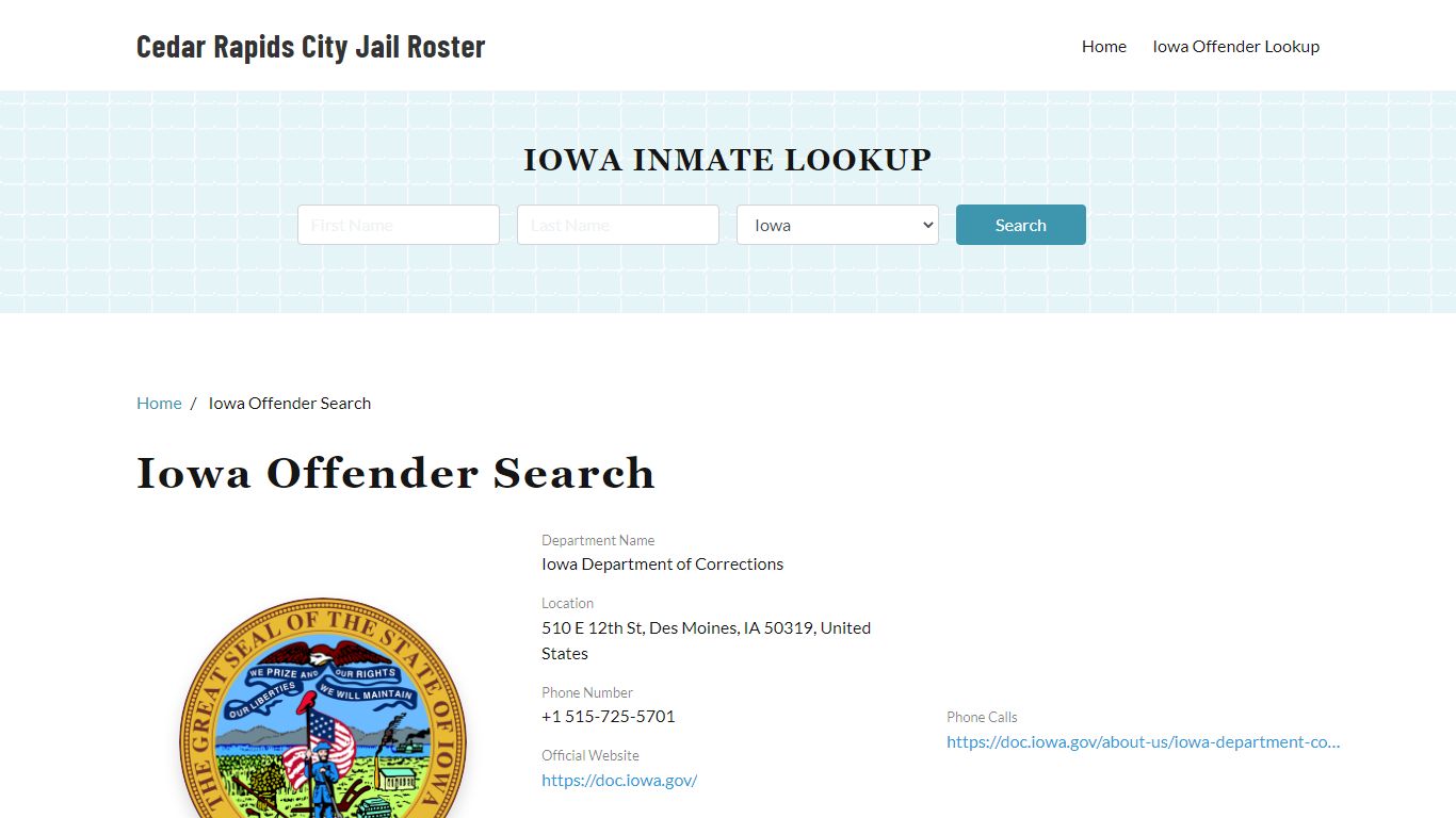 Iowa Offender Lookup, City Jail Records Search