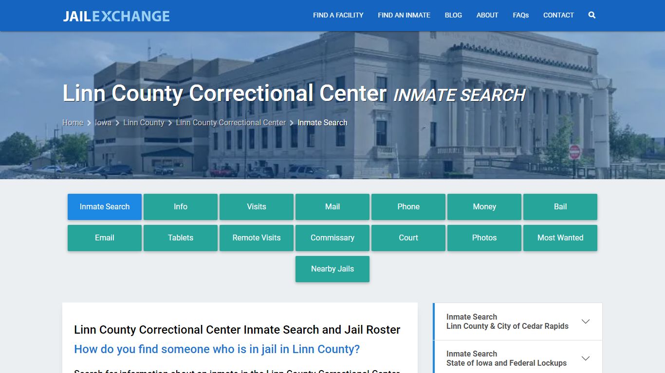 Linn County Correctional Center Inmate Search - Jail Exchange